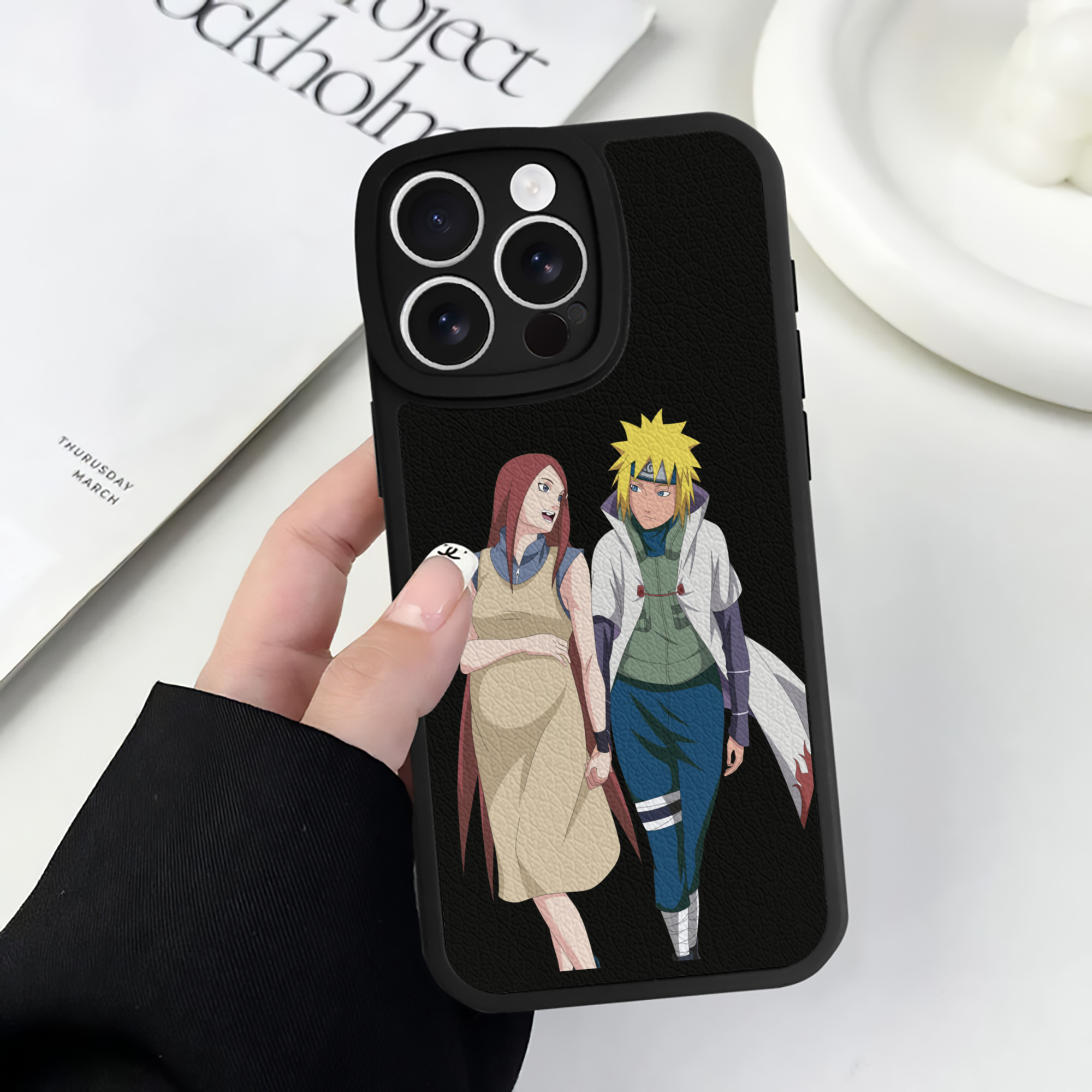 （画像用） NARUTO -ナルト- 波風 ミナト Namikaze Minato 【iPhone 16シリーズ対応】シリコンスマホケース（レザー調） 材質：シリコン